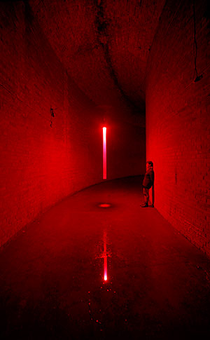 Defragmentation/red - An exploration of time by gal and Yumi Kori  - Old Water reservoir Prenzlauzer Berg, Berlin 2000 -  Photography  by Werner Zellien